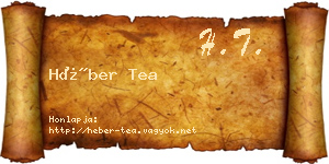 Héber Tea névjegykártya